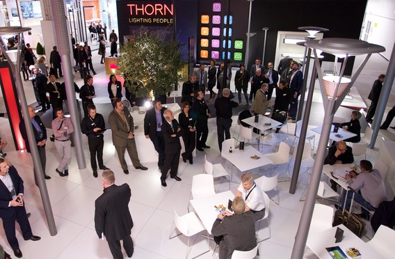 A busy Thorn stand at Light+Building A busy Thorn stand at Light+Building